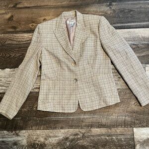Talbots Beige Textured Blazer